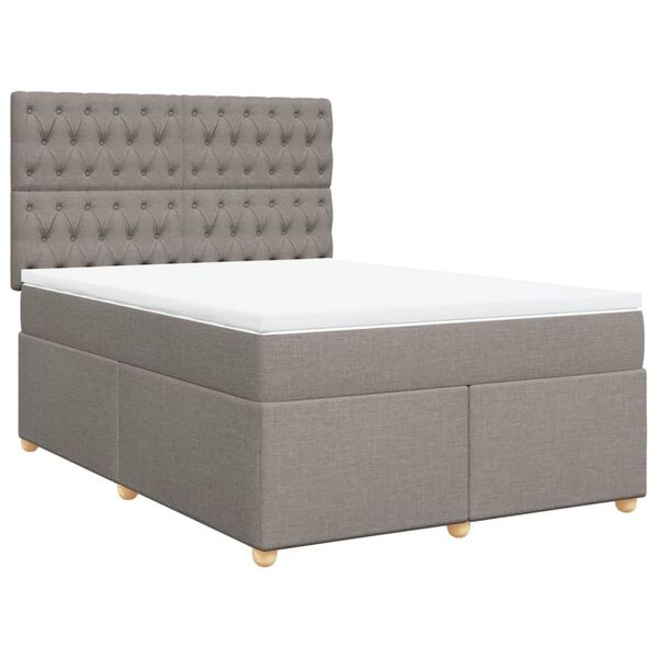 vidaXL Posteľn&yacute; r&aacute;m boxspring s matracom sivohned 160x200 cm l&aacute;tka