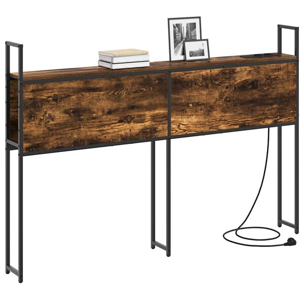 vidaXL &Uacute;ložn&aacute; čelľadka s nab&iacute;jacou stanicou Tmav&yacute; dub 123 x 15 x 98 cm