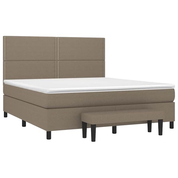 vidaXL Posteľn&yacute; r&aacute;m boxspring s matracom sivohned 180x200 cm l&aacute;tka