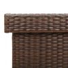 vidaXL Záhradný úložný box s kolieskami Hnedý 110x55x73 cm Poly Rattan