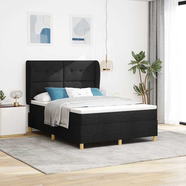 vidaXL Boxspring posteľ s matracom tmavo&scaron;ed&aacute; 90x190 cm Čierna l&aacute;tka