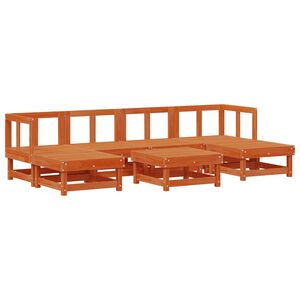 vidaXL Z&aacute;hradn&yacute; lounge set 7 pcs Voskov&aacute; Hned&aacute; Mas&iacute;vna borovica