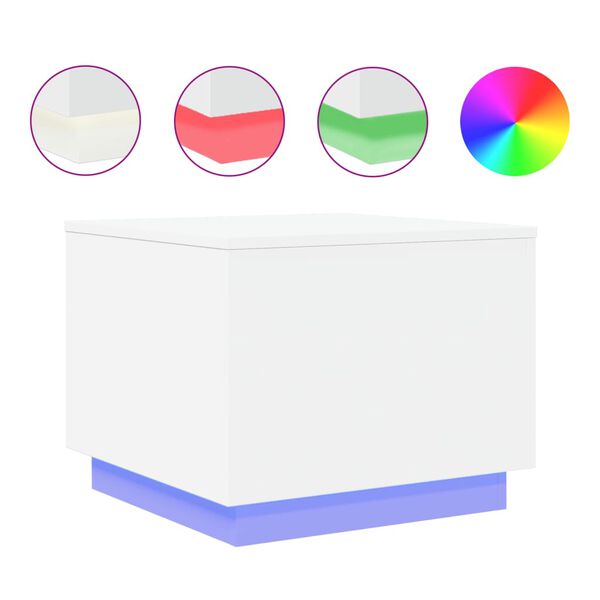 vidaXL Konferenčný stolík s kovovými nohami biely 50x50x40 cm