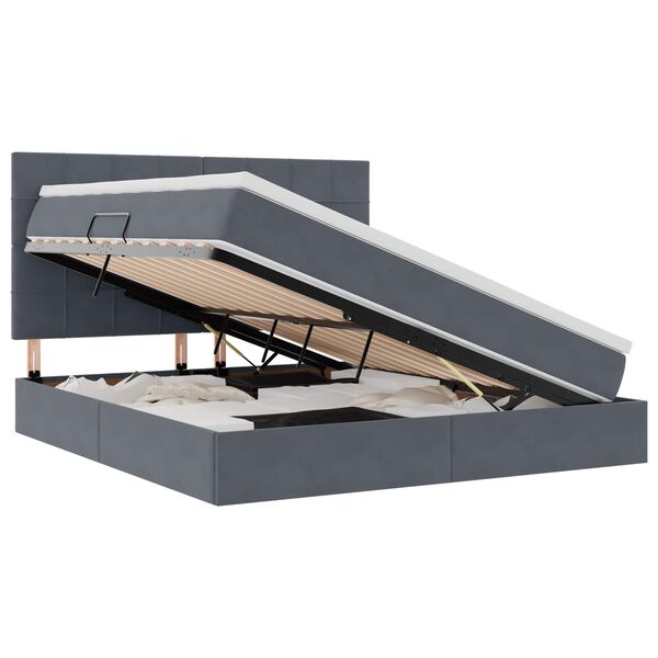 vidaXL Postel s &uacute;ložn&yacute;m prostorem a LED svetlom 180 x 200 cm Zamat