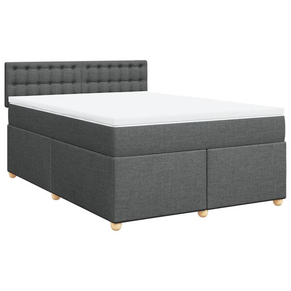 vidaXL Boxspring posteľ s matracom tmavosivá 140x190 cm látka
