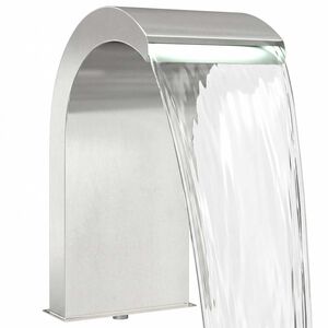 vidaXL Vodop&aacute;d do baz&eacute;na s LED Nerezov&aacute; oceľ 304 45 x 30 x 65 cm