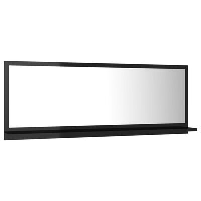vidaXL Kúpeľňové zrkadlo, lesklé čierne 100x10,5x37cm kompozitné drevo