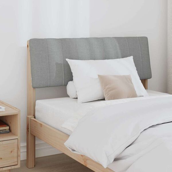 vidaXL Čal&uacute;nen&eacute; čelo postele Svetlosiv&aacute; 90 cm Mas&iacute;vne borovicov&eacute; drevo