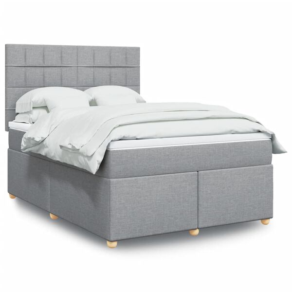 vidaXL Boxspring posteľ s matracom bledosiv&yacute; 140x190 cm l&aacute;tka