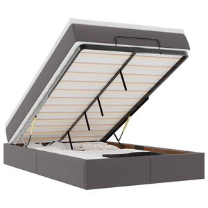 vidaXL Osmansk&yacute; r&aacute;m postele s matracom siv&aacute; 120x190 cm umel&aacute; koža