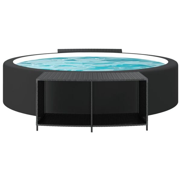 vidaXL Úložné police 2 ks čierne polyratan