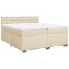 vidaXL Boxspring posteľ s matracom kr&eacute;mov&aacute; 200x200 cm l&aacute;tka