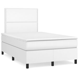 vidaXL Boxspring posteľ s matracom biela 120x200 cm umel&aacute; koža
