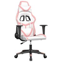vidaXL Herná stolička biela a ružová umelá koža