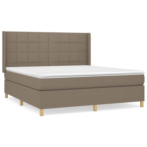 vidaXL Posteľn&yacute; r&aacute;m boxspring s matracom sivohned 180x200 cm l&aacute;tka