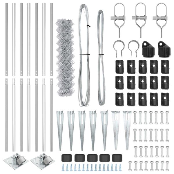 vidaXL Stĺp na plot. Strieborn&aacute; 10 x 1,4 m (60 x 60 mm mriežka) Oceľ