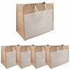 vidaXL Jutov&eacute; ta&scaron;ky s vreckom 5 Pr&iacute;rodn&aacute; a biela 42 x 33 x 19 cm