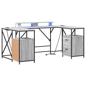 vidaXL St&ocirc;l Siv&yacute; Sonoma Kompozitn&eacute; drevo 182 x 101 x 87,5 cm