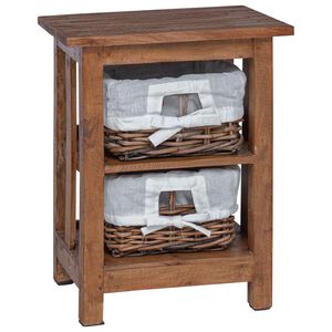 vidaXL Bočn&yacute; st&ocirc;l Hned&aacute; Mahag&oacute;nov&yacute; mas&iacute;v