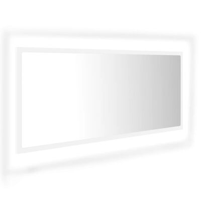 vidaXL Kúpeľňové LED zrkadlo biele 100x8,5x37 cm akryl