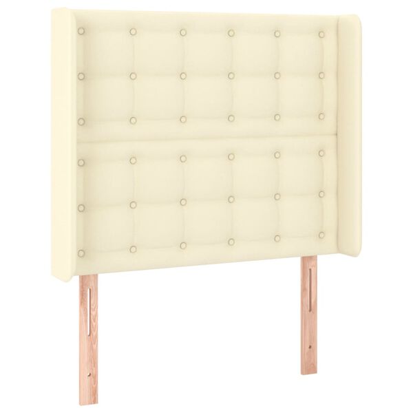 vidaXL Čelo postele so z&aacute;hybmi kr&eacute;mov&yacute; 93x16x118/128 cm umel&aacute; koža