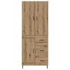 vidaXL Highboard 2 pcs Remeseln&yacute; dub Drevovl&aacute;knit&aacute; doska a sklo