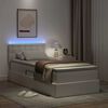 vidaXL Postel s &uacute;ložn&yacute;m prostorem a LED svetlom Čist&aacute; biela Umel&aacute; koža