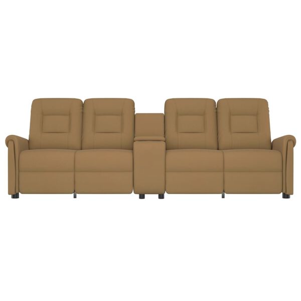 vidaXL 4-miestne sklápacie masážne kreslo+držiak na poháre, sivohnedé