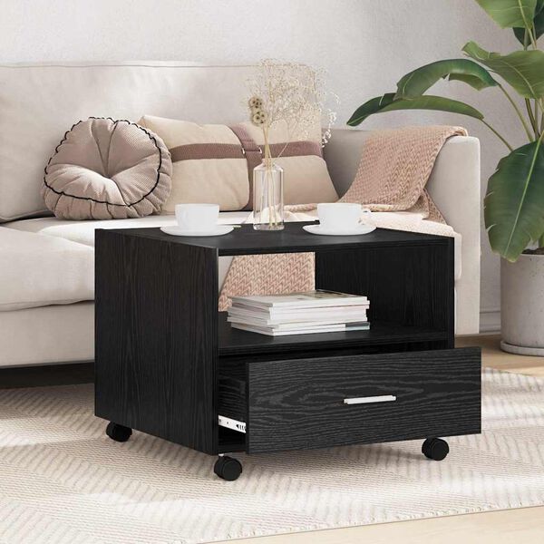 vidaXL Konferenčn&yacute; stol&iacute;k Čierny dub 55 x 55 x 45cm Kompozitn&eacute; drevo