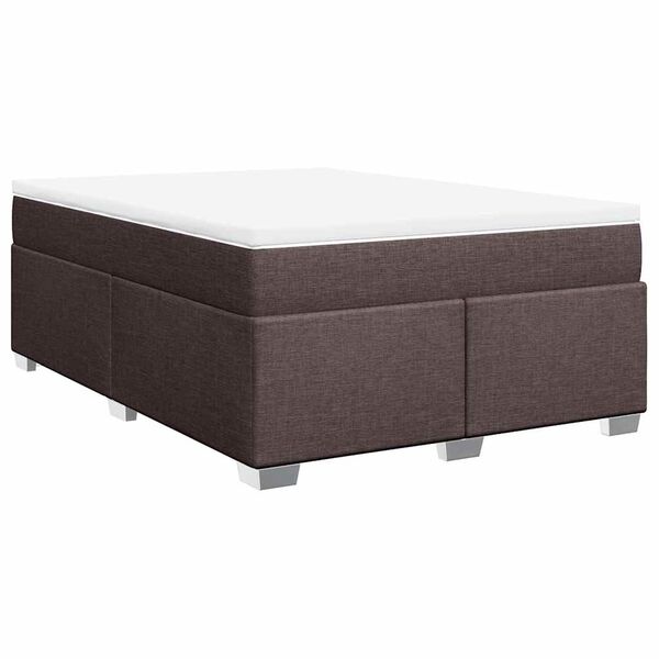 vidaXL Boxspring posteľ s matracom tmavohned&aacute; 140x190 cm l&aacute;tka