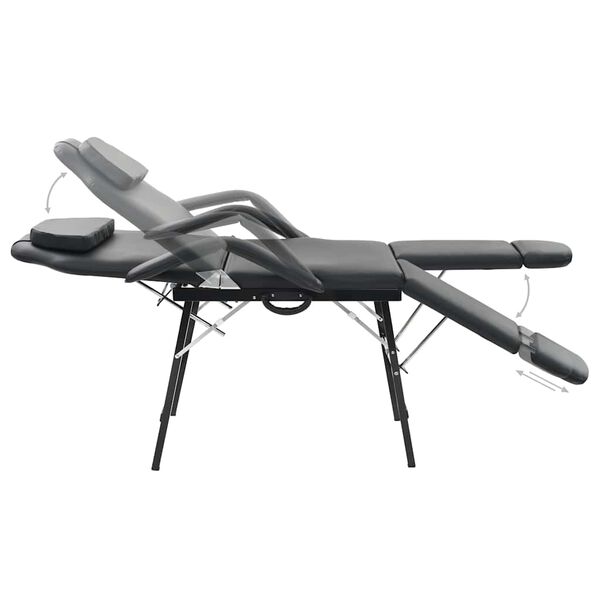 vidaXL Prenosn&eacute; kozmetick&eacute; kreslo, umel&aacute; koža 185x78x76 cm čierne