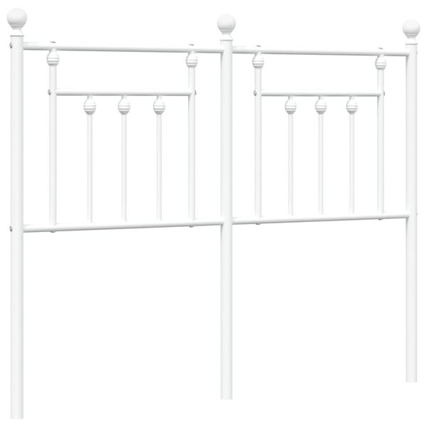 vidaXL Kovov&eacute; čelo postele, biele 120 cm
