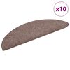 vidaXL Schodov&eacute; rohože, samolepiace, 10 ks, 56x17x3 cm, svetlohned&eacute;, polkruhov&eacute;