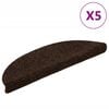 vidaXL Schodov&eacute; rohože, samolepiace, 5 ks, 56x17x3 cm, hned&eacute;, polkruhov&eacute;