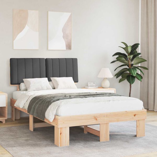 vidaXL R&aacute;m postele s čal&uacute;nen&yacute;m čelom Tmavo &scaron;ed&aacute; 120 x 190 cm