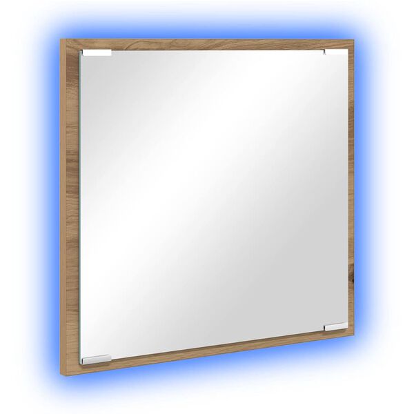 vidaXL Zrkadlo do kúpeľne s LED Remeselný dub 40 x 37 x 8.5 cm