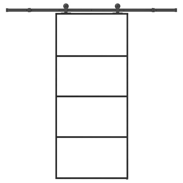 vidaXL Posuvn&eacute; dvere s kovan&iacute;m ESG sklo a hlin&iacute;k 90x205 cm