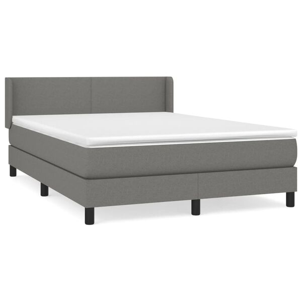 vidaXL Boxspring posteľ s matracom tmavosiv&aacute; 140x190 cm l&aacute;tka
