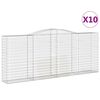vidaXL Obl&uacute;kov&eacute; gabi&oacute;nov&eacute; ko&scaron;e 10ks 400x50x160/180cm pozink. železo