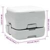 vidaXL Kempingové WC Šedý a biely 41,5 x 36,5 x 30 cm Polyetylén