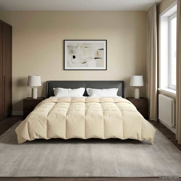 vidaXL Letn&aacute; prikr&yacute;vka &Scaron;nurovan&yacute; Kr&eacute;mov&aacute; 200 x 240 cm Mikrovl&aacute;kno