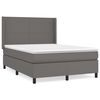 vidaXL Boxspring posteľ s matracom sivá 140x190 cm umelá koža