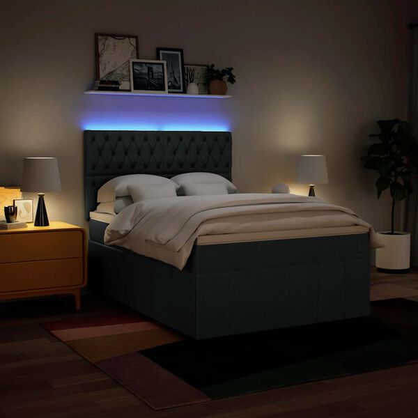 vidaXL Boxspring posteľ s matracom modr&yacute; 140x190 cm l&aacute;tka