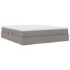 vidaXL Postel s &uacute;ložn&yacute;m prostorem a matrac&iacute; Sivohned&aacute; 160 x 200 cm