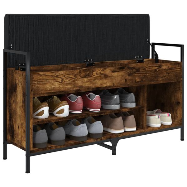 vidaXL Lavička na top&aacute;nky dymov&yacute; dub 105,5x32x57,5 cm kompozitn&eacute; drevo