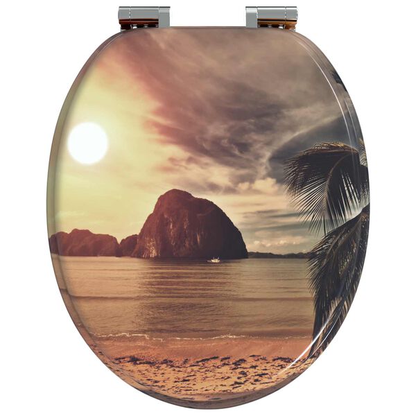 vidaXL Sedenie na toaletu s tich&yacute;m zatv&aacute;ran&iacute;m Oranžov&aacute; 44 x 38 cm