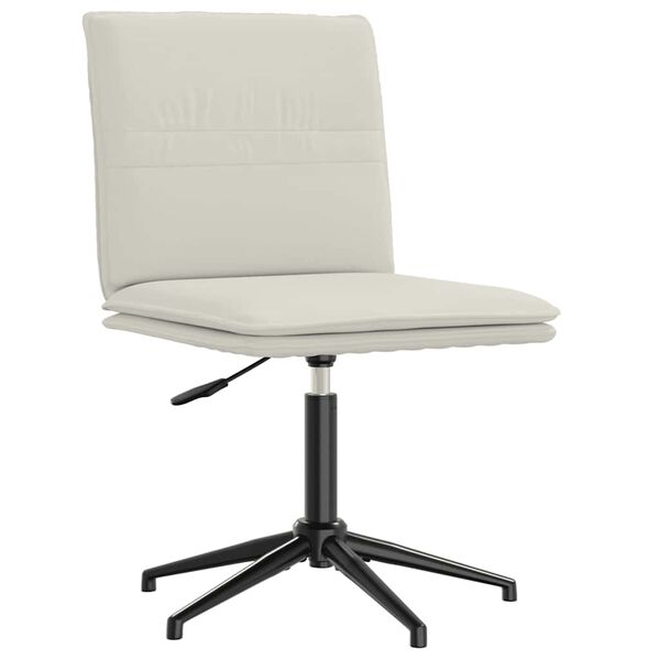 vidaXL Jedálenská stolička krémová zamatová