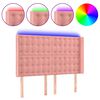 vidaXL Čelo postele s LED ružov&eacute; 147x16x118/128 cm zamat