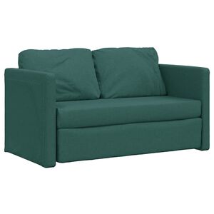 vidaXL Podlahov&aacute; rozklad. pohovka 2v1 tmavozelen&aacute; 112x174x55 cm l&aacute;tka