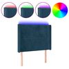 vidaXL Čelo postele s LED tmavomodr&eacute; 103x16x118/128 cm zamat